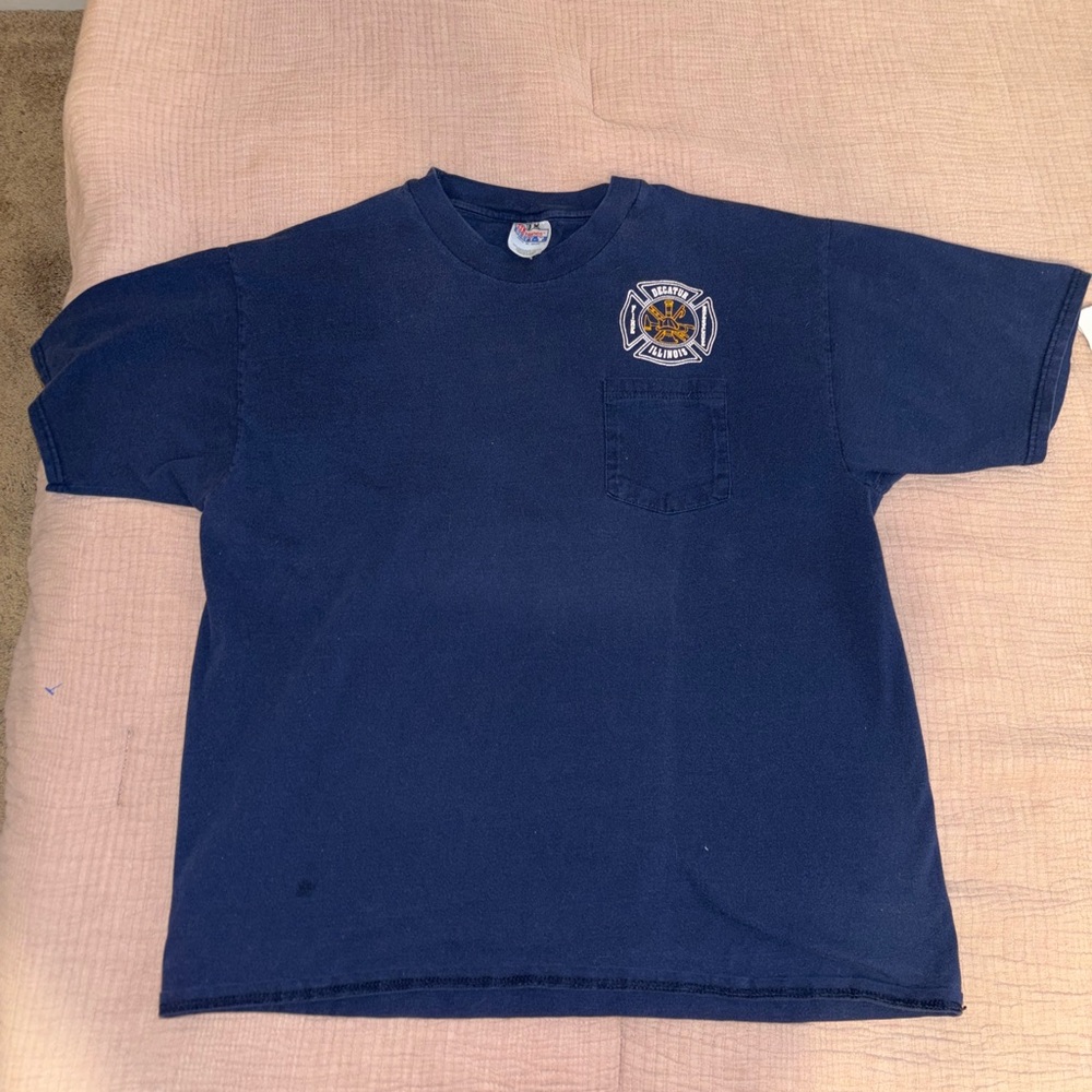 Hanes Kids Navy Blue Firefighter Tee